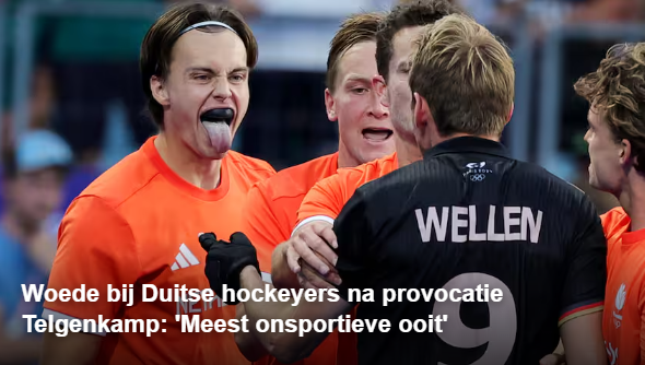 Woede bij Duitse hockeyers na provocatie Telgenkamp: 'Meest onsportieve ooit'